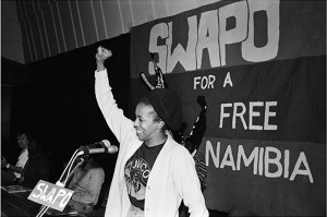 Cheryl Carolus at a SWAPO solidarity meeting in Cape Town